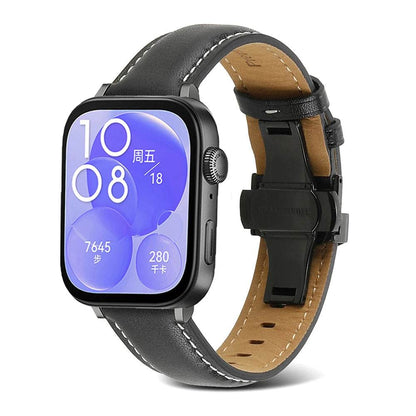 Leather Strap for Huawei Watch Fit 3 Smart Replaceable Wristband Belt for Huawei Watch Fit3 Business Casual Bracelet Accessories - Tamnz