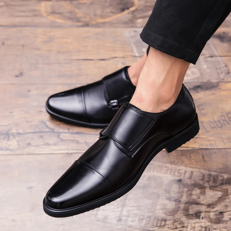 Men Oxfords Shoes Genuine Leather Men Dress Lace Up British Business Casual Shoes Men Wedding Shoes