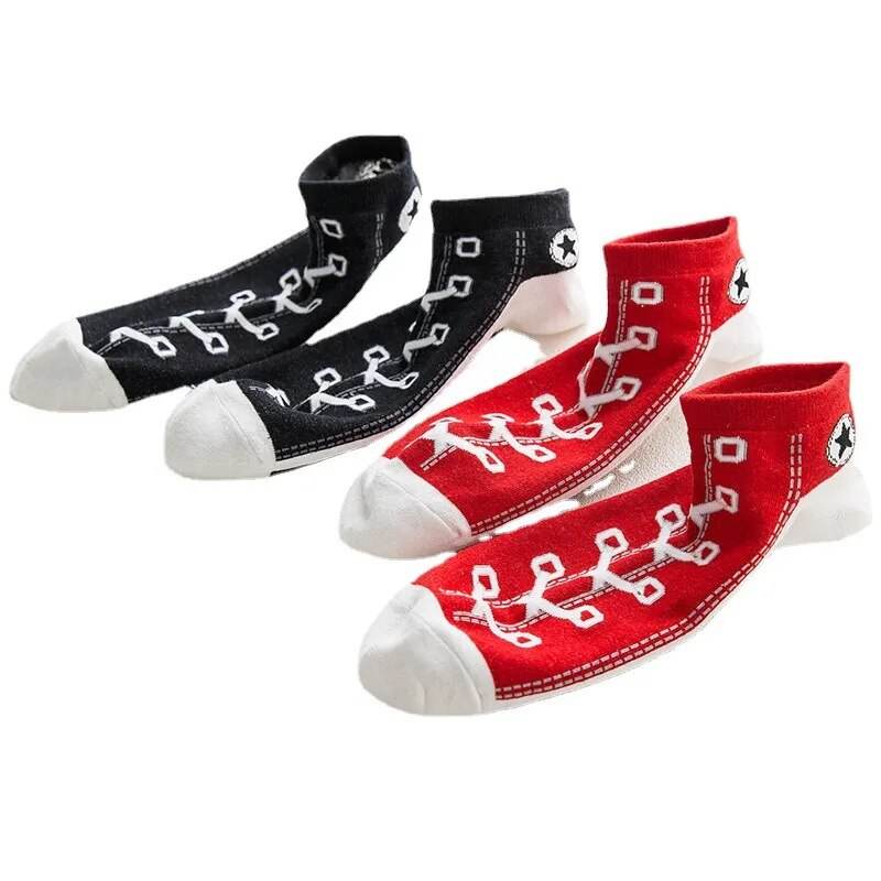 Fashion Funny Women's Men Harajuku Style Socks Kawaii Shoe Print Cute Short Sock Gift For Women Men Dropshipping - Tamnz