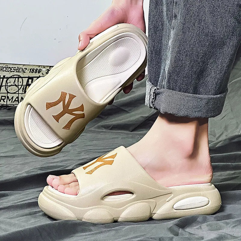 Warrior Slippers For Men Beach Sandals Non-slip Comfortable Summer Cloud Slippers Thick Sole Y2K Shoes Pillow Slides 2023 - TaMNz