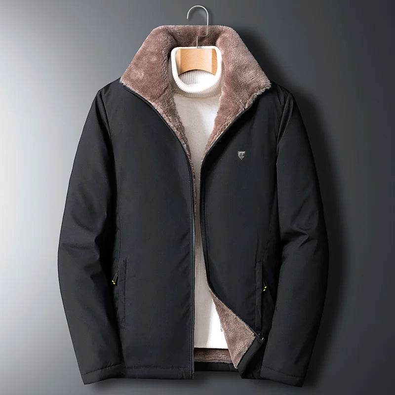 Men 2024 Winter Windproof Warm Thick Fleece Jacket Men Fashion Casual Coat Men Autumn Brand Outwear Outdoor Classic Jacket Men - Tamnz