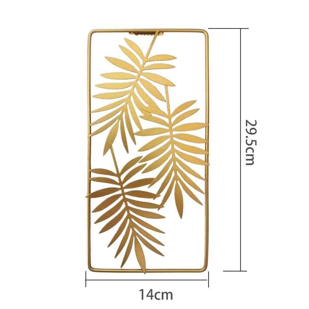 Nordic Metal Leaf Iron Wall Hanging Decor Plant Ginkgo Palm Maple Leaves Wall Pendant Mural Living Room Bedroom Home Decoration - Tamnz