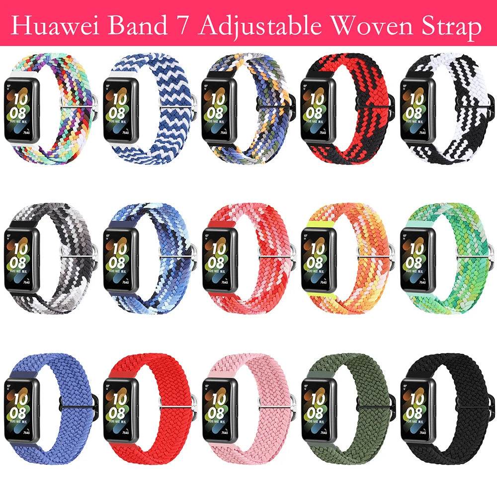 Nylon Loop Strap For Huawei Band 9/8/7 Adjustable Braided Replacement Bracelet Wristband For Huawei Band 7 8 9 Belt Accessories - Tamnz