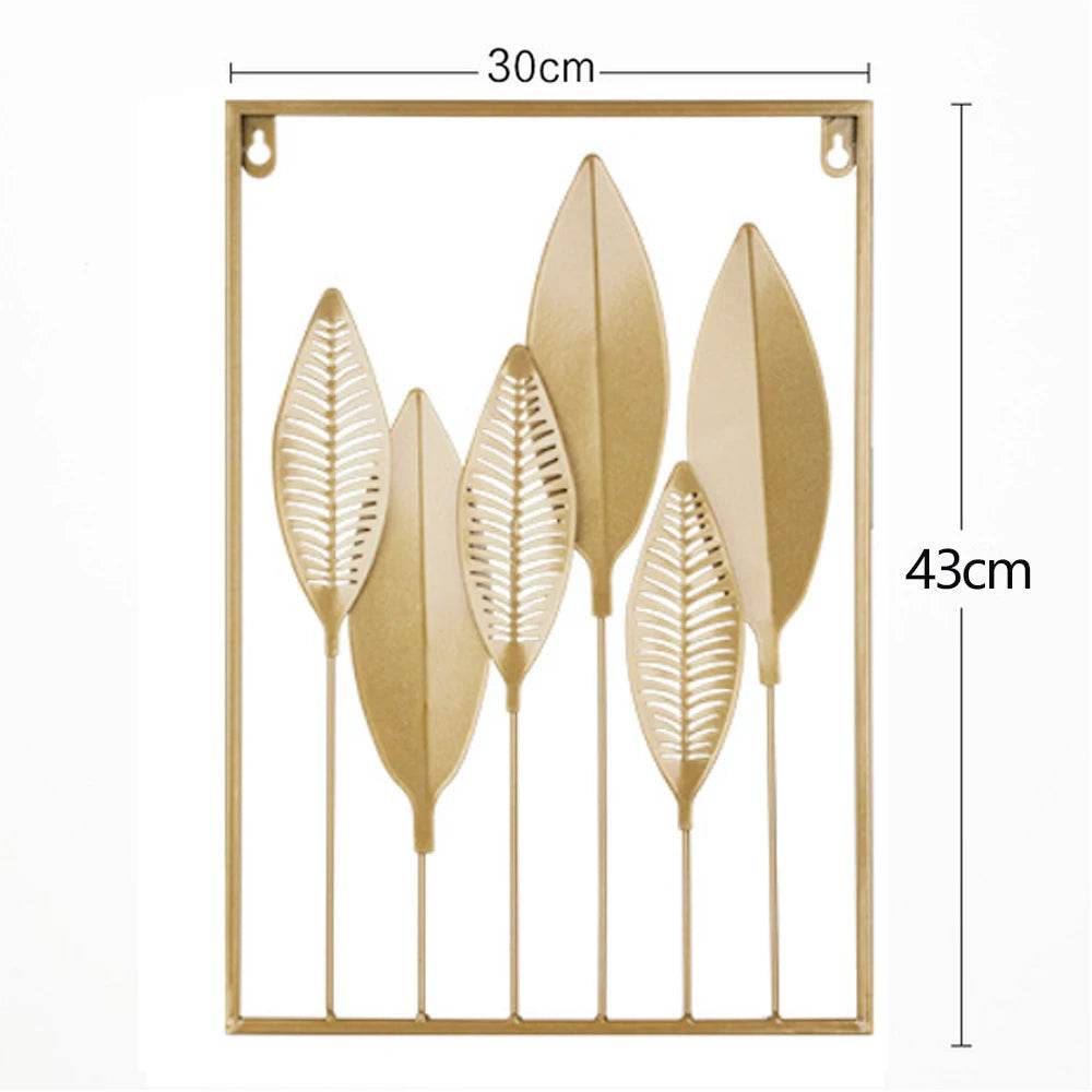 Nordic Metal Leaf Iron Wall Hanging Decor Plant Ginkgo Palm Maple Leaves Wall Pendant Mural Living Room Bedroom Home Decoration - Tamnz