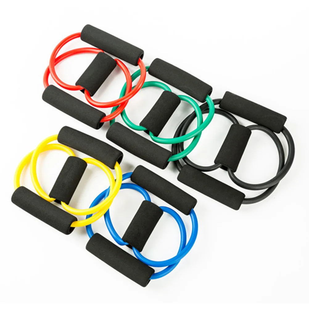 5pcs Resistance Bands Set, 8- Shaped Resistance Loop Exercise Workout Bands - TaMNz