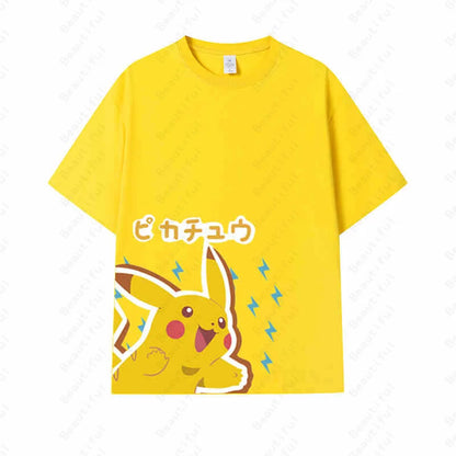 （Miniso） Summer Women Cotton Oversized Tshirt Pikachu Women Clothes Tshirt New Pokemon Cotton Tshirt Women Streetwear T Shirt