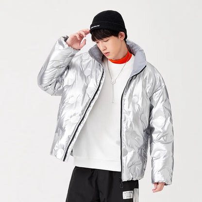 Semir Down Jacket Men Winter Fashion Brand Silver Glossy Short Comfortable Soft Coat - TaMNz