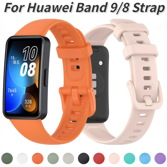 Breathable Silicone Band for Huawei Band 9/Band 8 Sport Replaceable wristband Accessories for Huawei Band 9 Bracelet Watchband