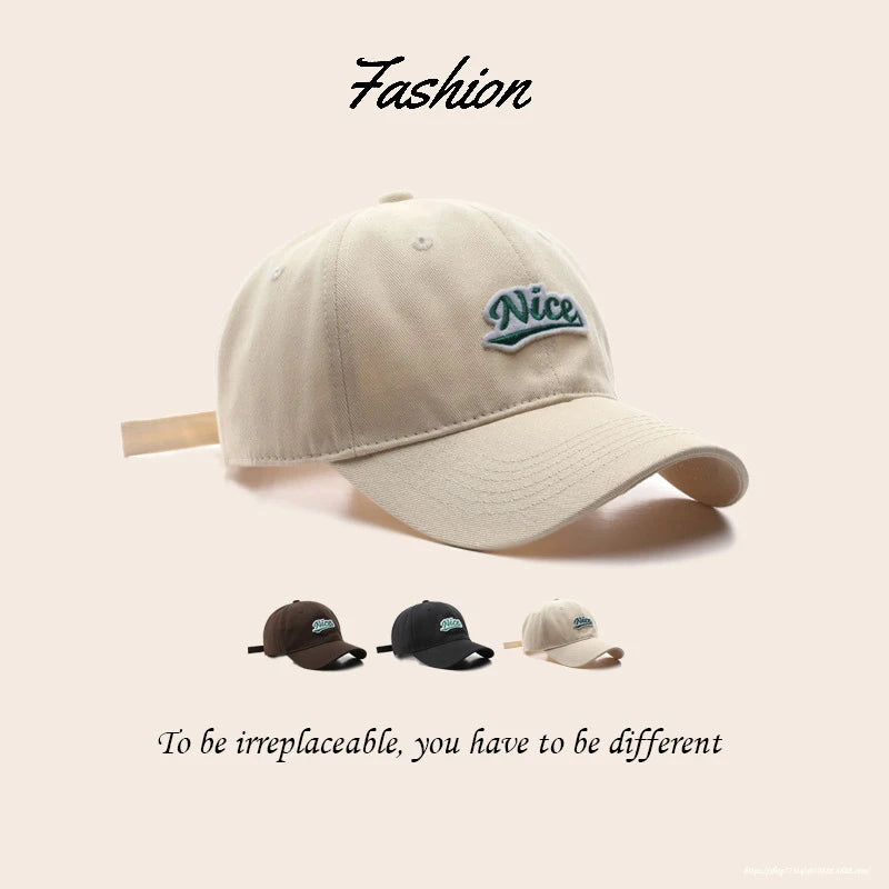 Fashion Summer Baseball Caps for Women Men Letter Embroidery Washed Cotton Snapback Hat Unisex Sun Hat Casquette Breathable