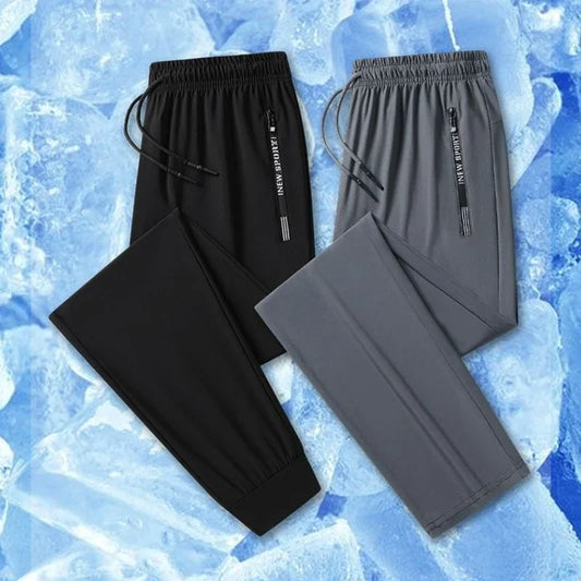 Ice Silk Pants Summer Men's Pants Thin Casual Loose Thin Plus Size Ice Silk Sweat Pants