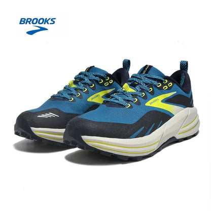 BROOKS Cascadia 16 Running Shoes Titan Blue Dark Night Blue Volt Men Women Long-Distance Road Sport Training Casual Sneakers