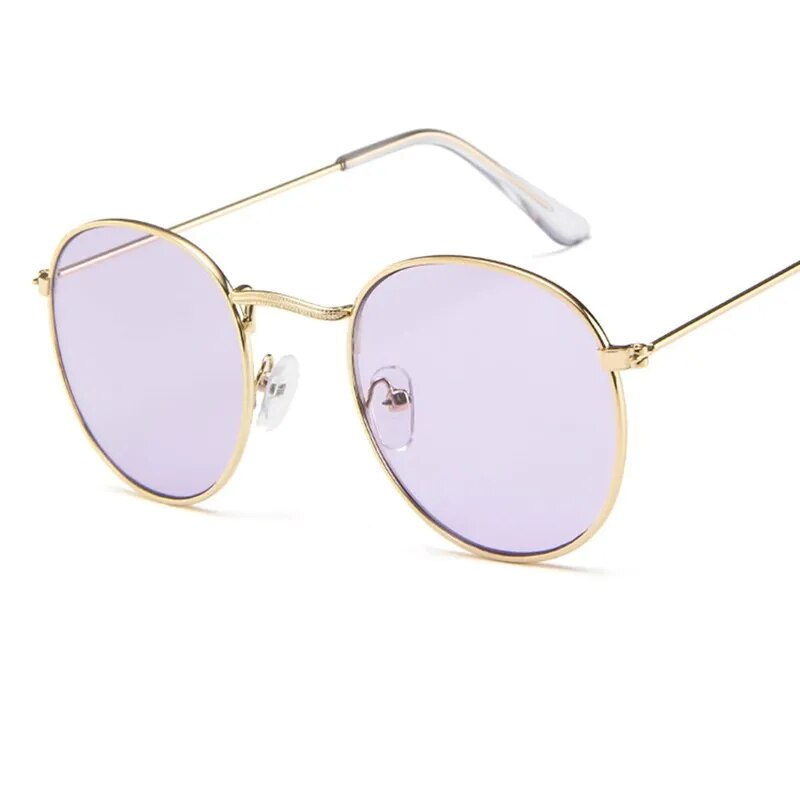 Metal Small Round Frame Sunglasses Woman Vintage Brand Designer - TaMNz