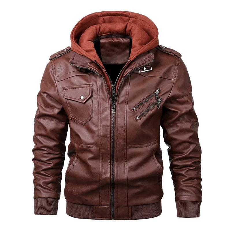 KB New Men's Leather Jackets Autumn Casual Motorcycle PU Jacket Biker Leather Coats Brand Clothing EU Size SA722 - Tamnz