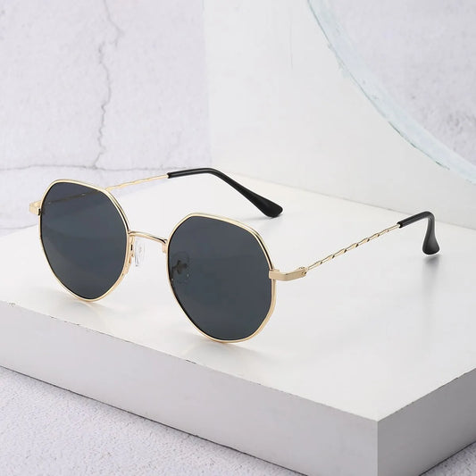 Polygon Metal Sunglasses Vintage Frame For Women Sunglasses Men Luxury Brand Design Women Mirror - TaMNz