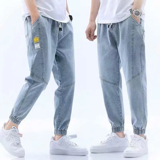 Loose Men Jeans Trousers Male Simple Design High Quality Cozy All-match Students Daily Casual Straight Denim Pants Men S-5XL