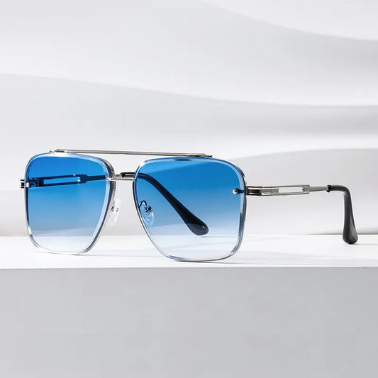 Square Sunglasses Metal Frame Glasses Resin Lens Oculos De Sol UV400