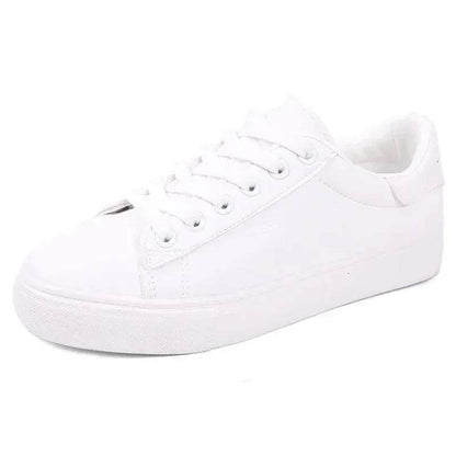 Fashion Shoes Women's Vulcanize 2024 New in Casual Classic Solid Color PU Leather Shoes Woman Casual White Shoes Sneakers - Tamnz