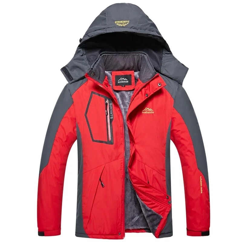 Winter Men Windproof Jacket Warm Thicken Outdoor Coats Male Casual Velvet Jackets Mens Outwear Mountaineering Overcoat Plus Size - TaMNz