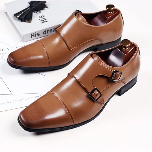 Chaussures de mariage de conception de marque de luxe pour hommes, chaussures en cuir de bureau d'affaires de grande taille pour hommes