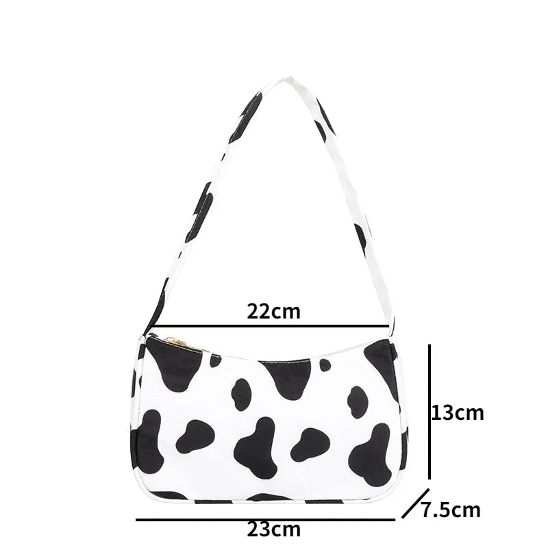 Animal Pattern Print Canvas Shoulder Underarm Bag Vintage Ladies Small Purse Handbags Casual All-match Fashion Women Square Bags - TaMNz