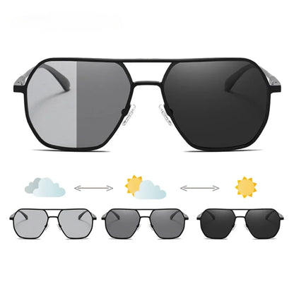 Aluminum Photochromic Sunglasses Chameleon Anti glare - TaMNz