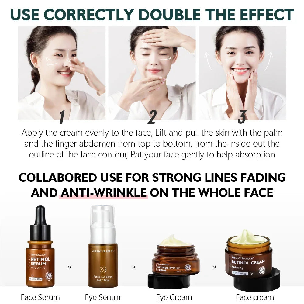 Retinol Face Cream Women Skincare Product Anti-Aging Remove Wrinkle Whitening Cream Brightening Moisturizing Facial Skin Care