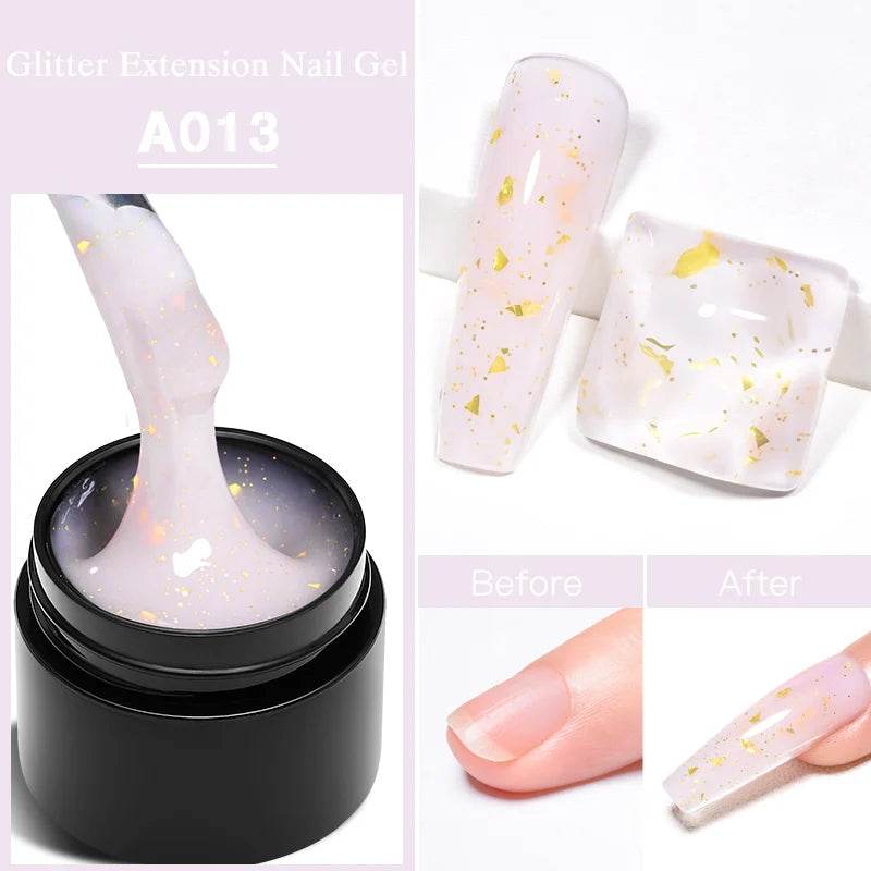 MEET ACROSS 7ml Clear Non Stick Hand Solid Extension Nail Gel Polish Carving Flower Nail Art Building UV Gel Acrylic Varnish - Tamnz