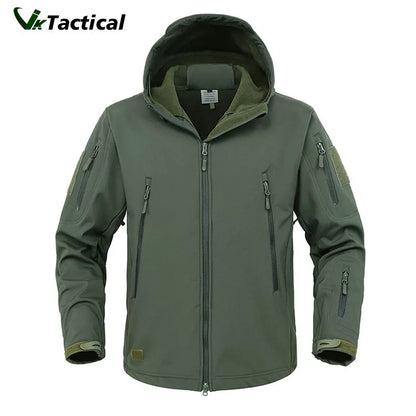 Military Shark Skin Soft Shell Jackets Men Tactical Windproof Waterproof Jacket Men Army Combat Jackets Mens Hooded Bomber Coats