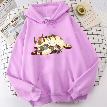 Avatar The Last Airbender Aang Appa Kawaii Cartoon Women Hoodies Harajuku Unisex Streetwear Oversized Women Loose Sweatshirts