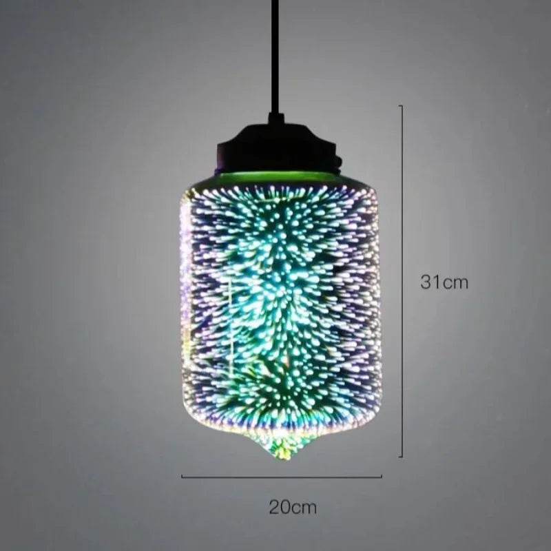 Modern Glass LED 3D Crystal Pendant Light Lighting for Living Dining Room Bedroom Bar Hallway Indoor Decoration Ceiling Lamp - Tamnz