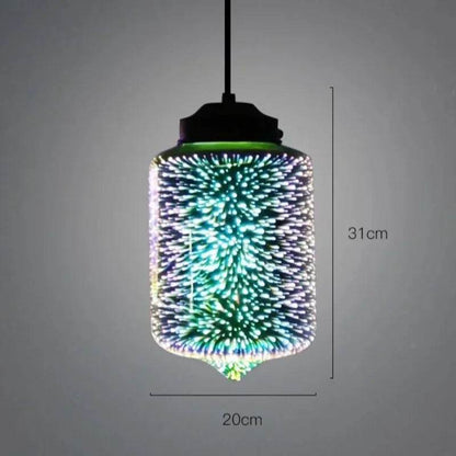 Modern Glass LED 3D Crystal Pendant Light Lighting for Living Dining Room Bedroom Bar Hallway Indoor Decoration Ceiling Lamp - Tamnz