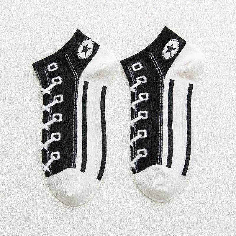 Fashion Funny Women's Men Harajuku Style Socks Kawaii Shoe Print Cute Short Sock Gift For Women Men Dropshipping - Tamnz