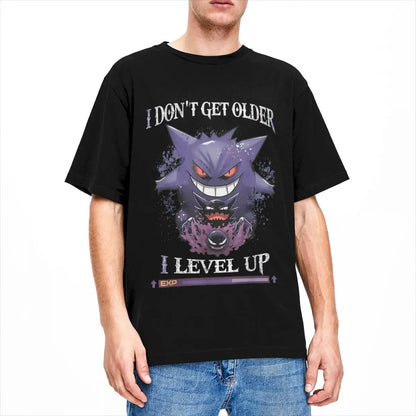 Pokemon Gengar T Shirt Novelty T Shirts Short Sleeve Y2K Fun Tops Summer Pure Cotton O Neck Plus Size 5XL Top Tees