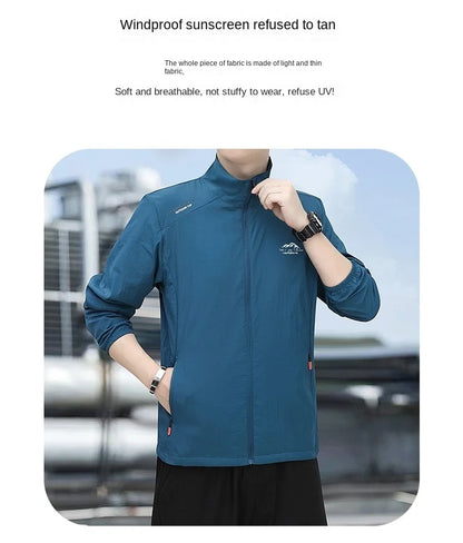 Summer Men's Sun Protection Casual Windproof Water resistant Ultrathin Jacket