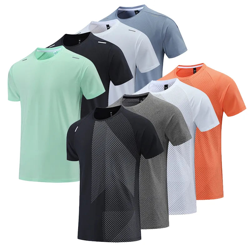 Quick Dry Men Running T-shirt Fitness Sports Top Gym Training Shirt Breathable Jogging Casual Sportswear - TaMNz