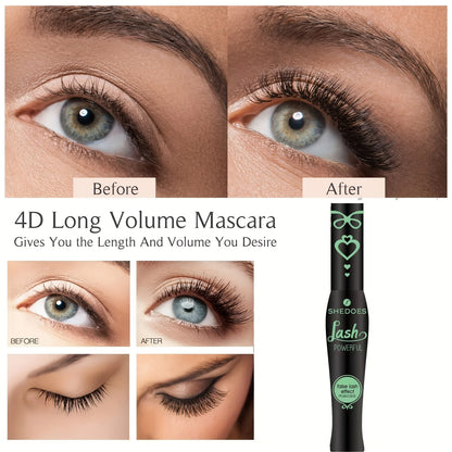 4D Black Mascara Thickening, Lengthening, Curling, Waterproof Liquid Fiber Mascara