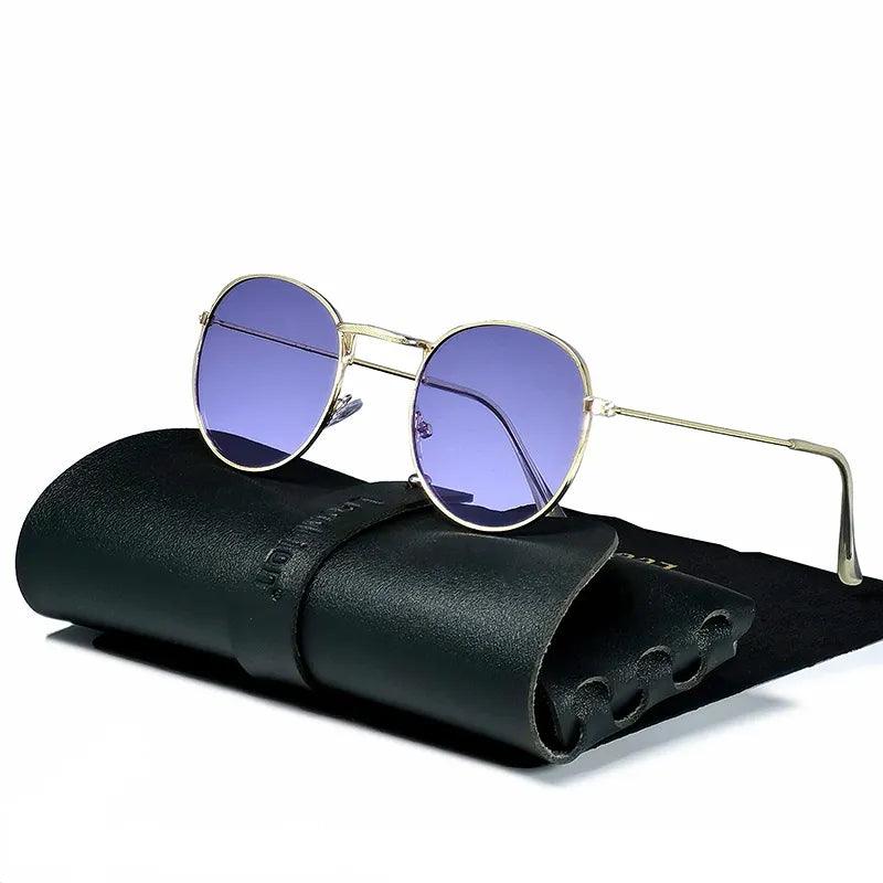 Round Sunglasses Men Small Vintage Glasses for Men/Women Luxury Eyewear Men Metal Party - TaMNz