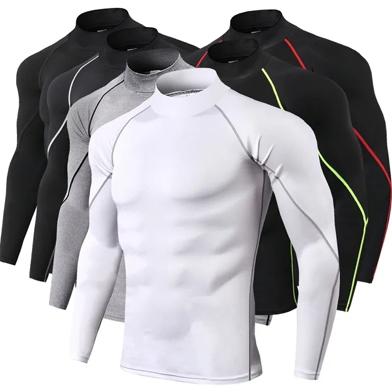 Rashguard Gym T Shirt Men Bodybuilding Quick-drying Fitness Compression Shirt - TaMNz