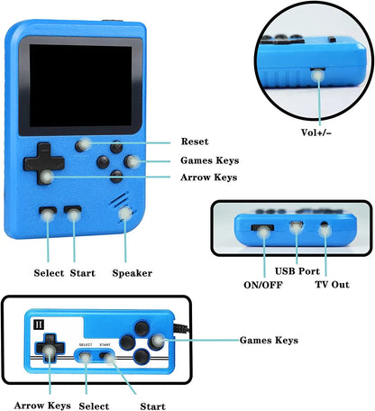 400 In 1 Mini Games Handheld Game Players Portable Retro Video Console Boy 8 Bit 3.0 Inch Color LCD Screen Games For kids