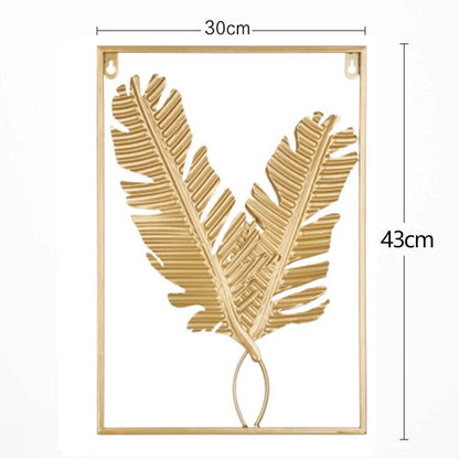 Nordic Metal Leaf Iron Wall Hanging Decor Plant Ginkgo Palm Maple Leaves Wall Pendant Mural Living Room Bedroom Home Decoration - Tamnz