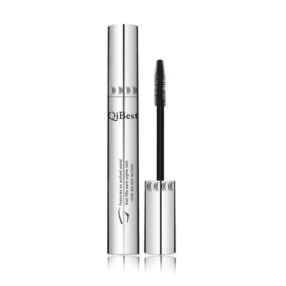 Qibest Silver Tube Waterproof Mascara Make Long & Curl Eyelashes Not Dizzy Easy To Remove Black Mascara Everlong Lasting - Tamnz