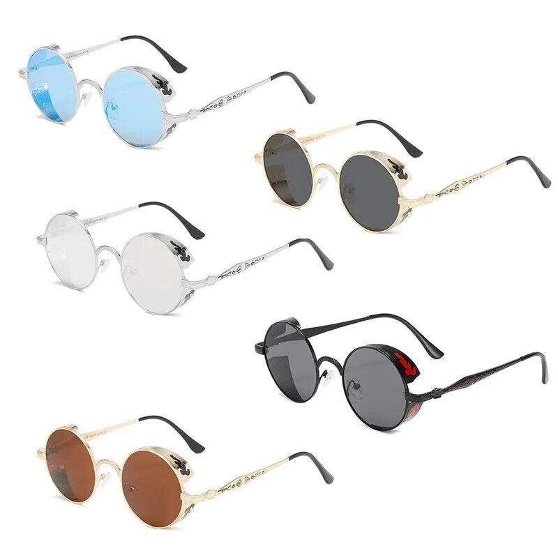 Steampunk European And American Sunglasses Round Dot Paint Personalized Men And Women - TaMNz