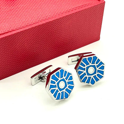 LAN CA Cufflinks Classic French Shirt Accessories Blue snowflakes High Quality Precision SteelLuxury Jewelry For Men - TaMNz