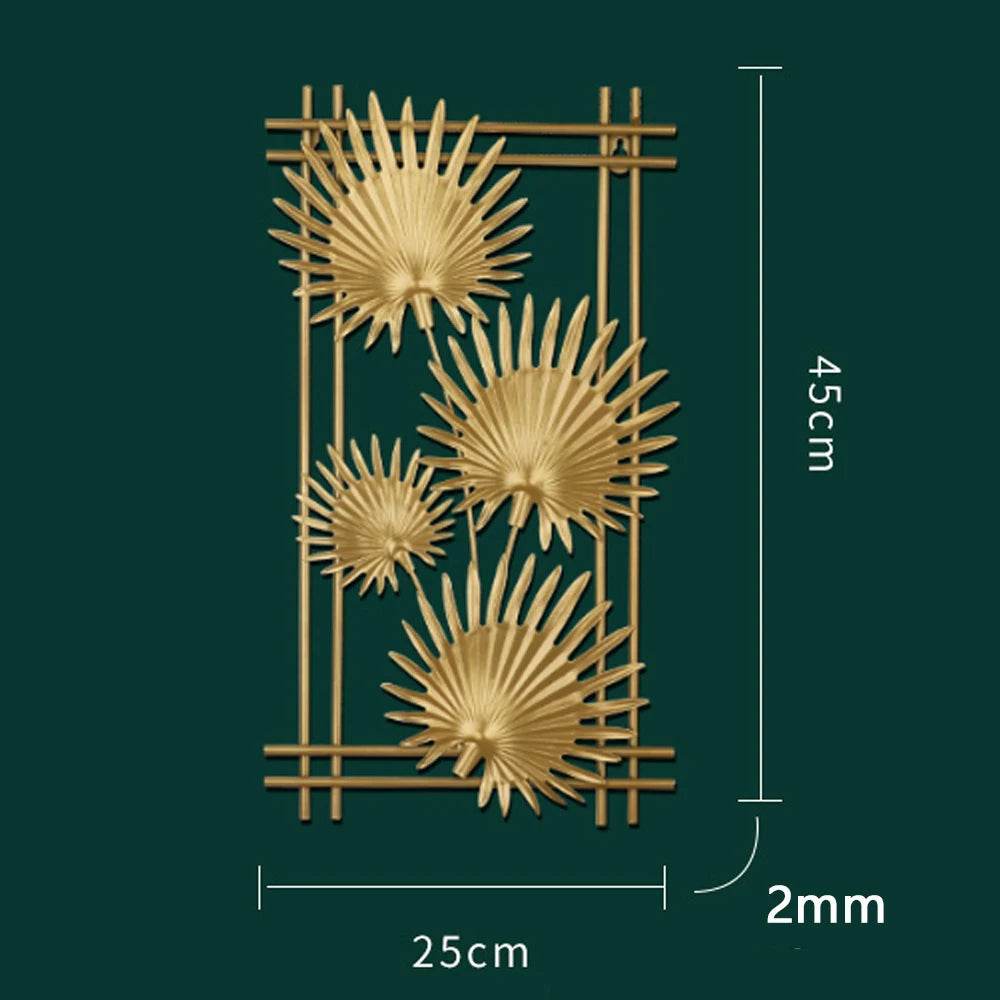 Nordic Metal Leaf Iron Wall Hanging Decor Plant Ginkgo Palm Maple Leaves Wall Pendant Mural Living Room Bedroom Home Decoration - Tamnz