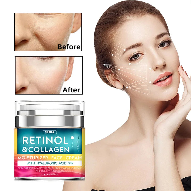 50ml Retinol Face Cream Moisturizing Firming Brightening skincare Collagen Hyaluronic Acid Creams Facial Skin Care Products