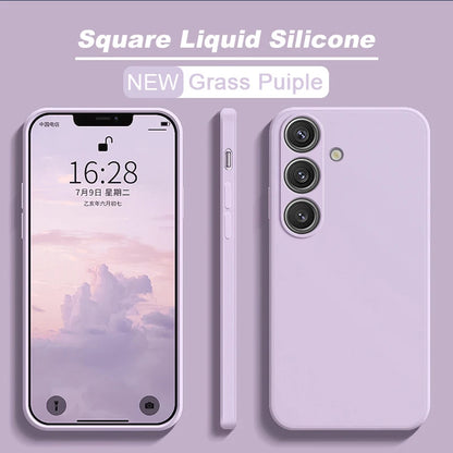 S24 S23 S22 Ultra Case Square Liquid Silicone Phone Cases For Samsung Galaxy S24 S 24 S23 S22 Ultra Plus S24Ultra Soft TPU Cover