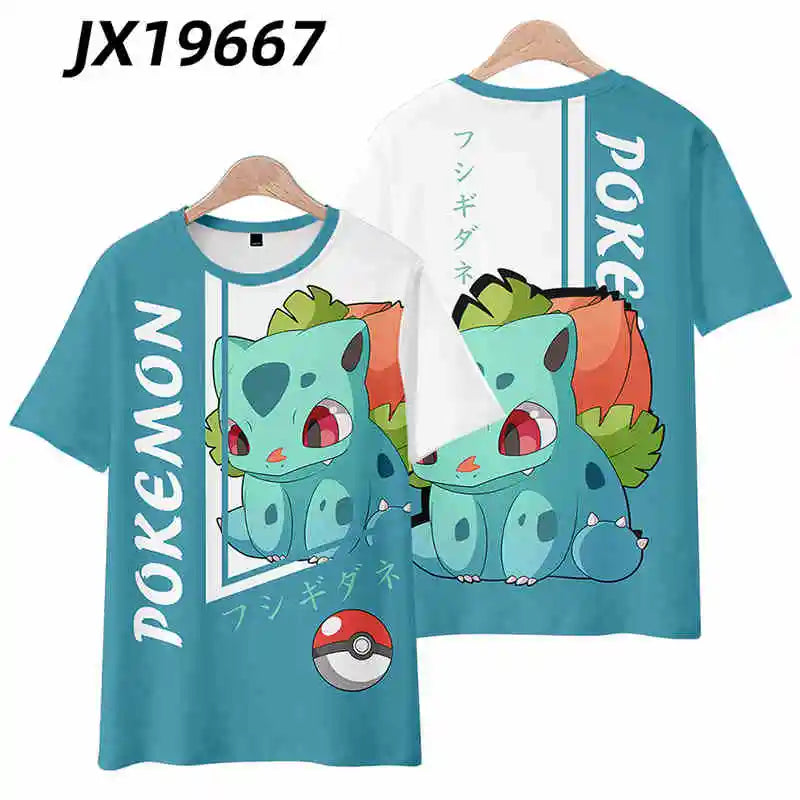 2024 Pokémon Womens T-Shirts Tops Pokemon 3d Print T Shirt Trendy Summer Casual Short Sleeve Pikachu Cute Daily Clothing Tee New