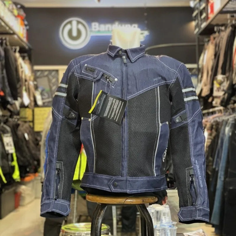 KOMINE JK006 Jacket Spring Breathable Denim Mesh Racing Ride High-performance Drop Resistance Clothing Motorcycle Jacket