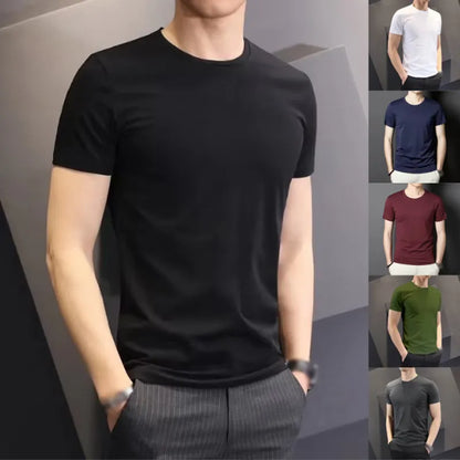 New Short Sleeve Summer Men's Solid T-shirt - TaMNz