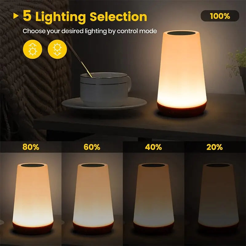 13 Color Changing Night Light Remote Control Touch USB Rechargeable RGB Night Lamp Dimmable Lamp Portable Table Bedside Lamp - TaMNz